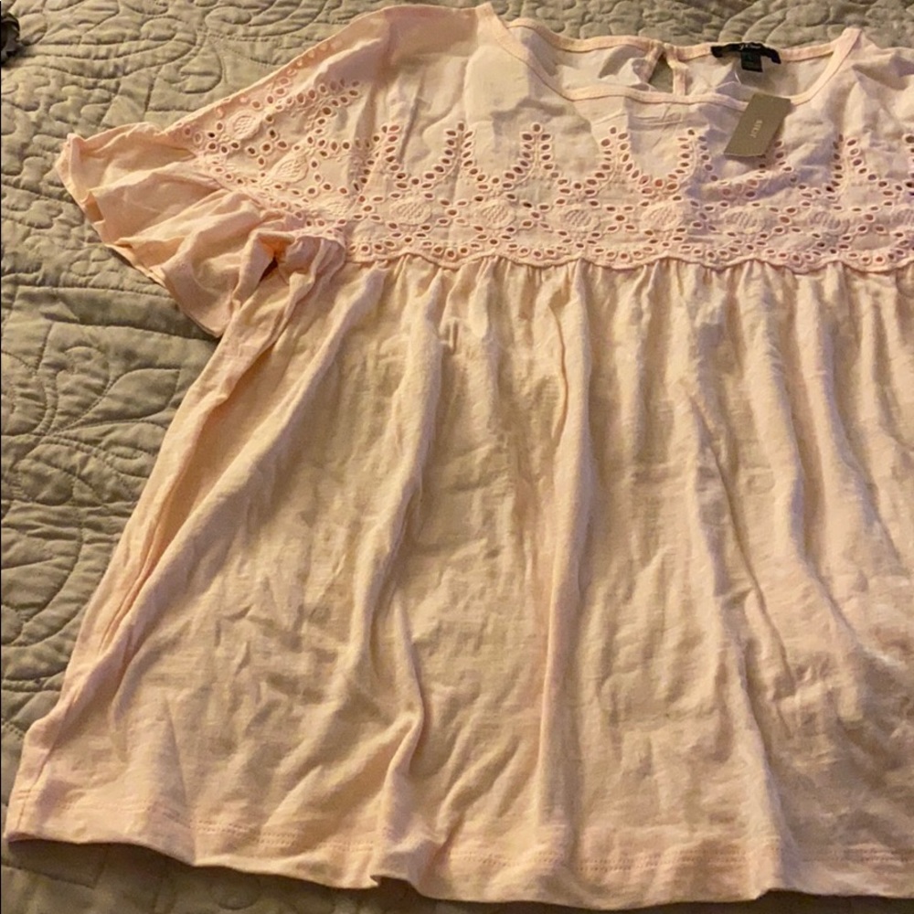 J.Crew Light Peach Short Sleeve Blouse